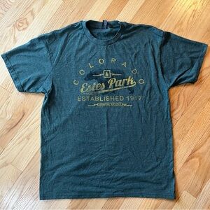 Colorado Estes Park Optima Graphic T Shirt Green Shade Size Large